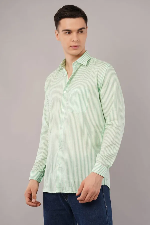 Mint_Green_Striped_Cotton_Shirt_For_Men