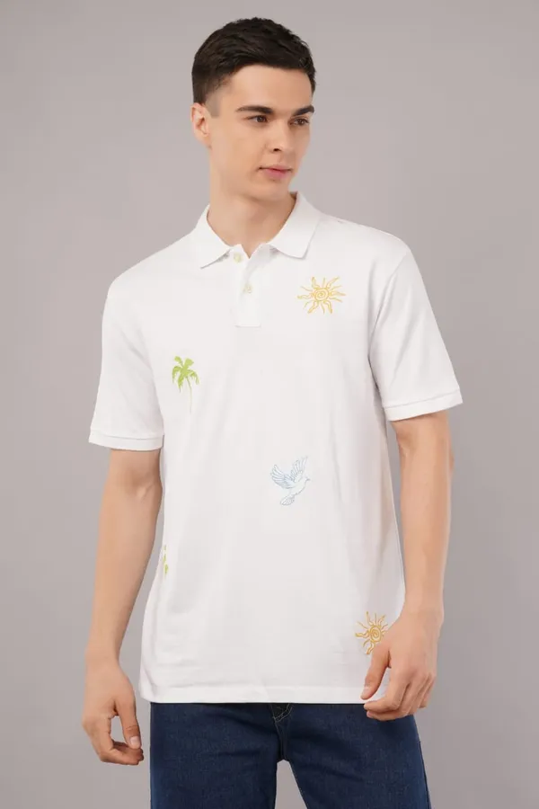 White_Polo_With_Embroidery_T-Shirt_For_Men