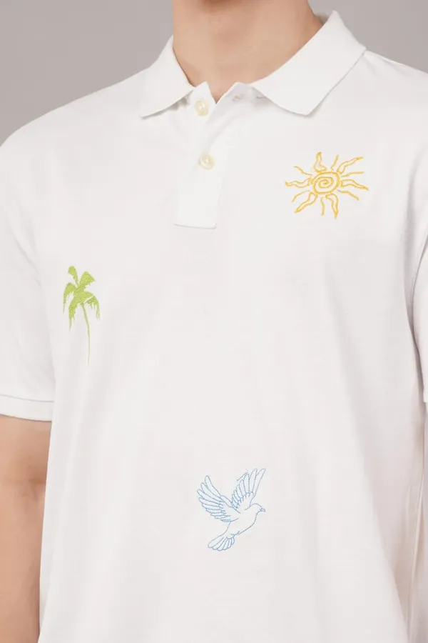 White_Polo_With_Embroidery_T-Shirt_For_Men