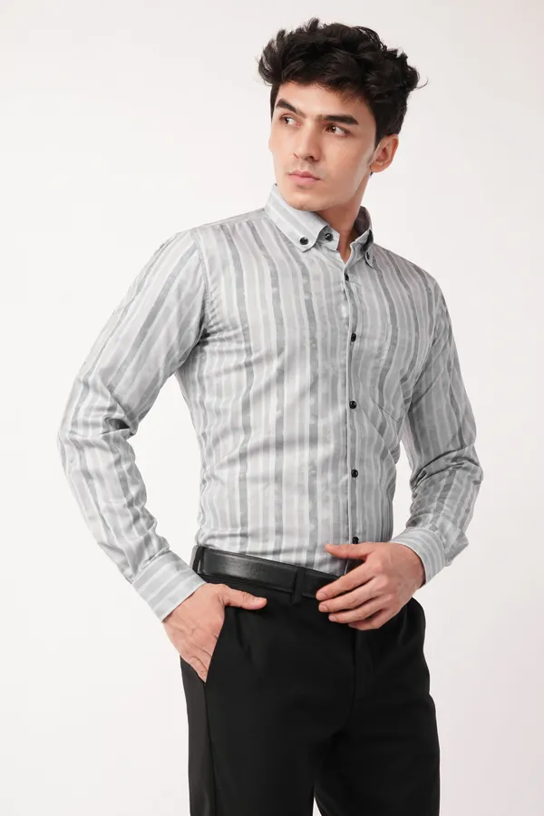 Grey_Modern_Watercolor_Striped_Shirt_For_Men