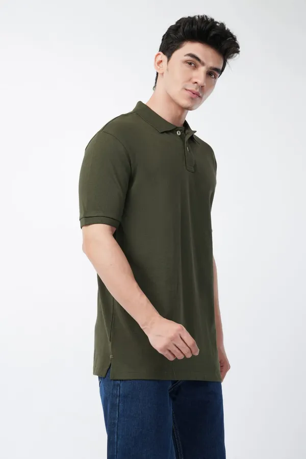Olive_Green_Premium_Polo_T-Shirt_For_Men
