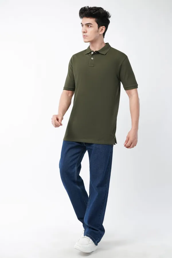Olive_Green_Premium_Polo_T-Shirt_For_Men