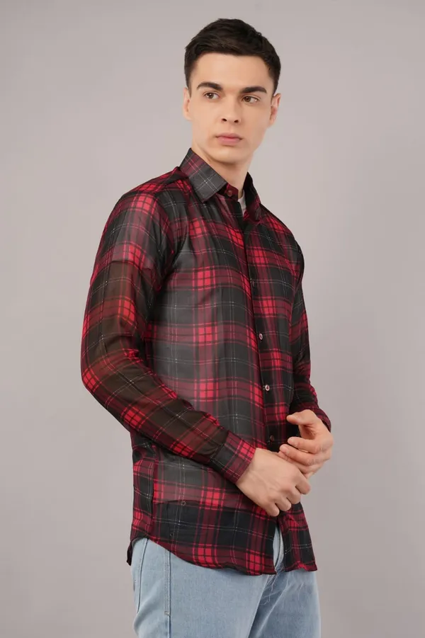 Red_&_Black_Checkered_Casual_Shirt_For_Men