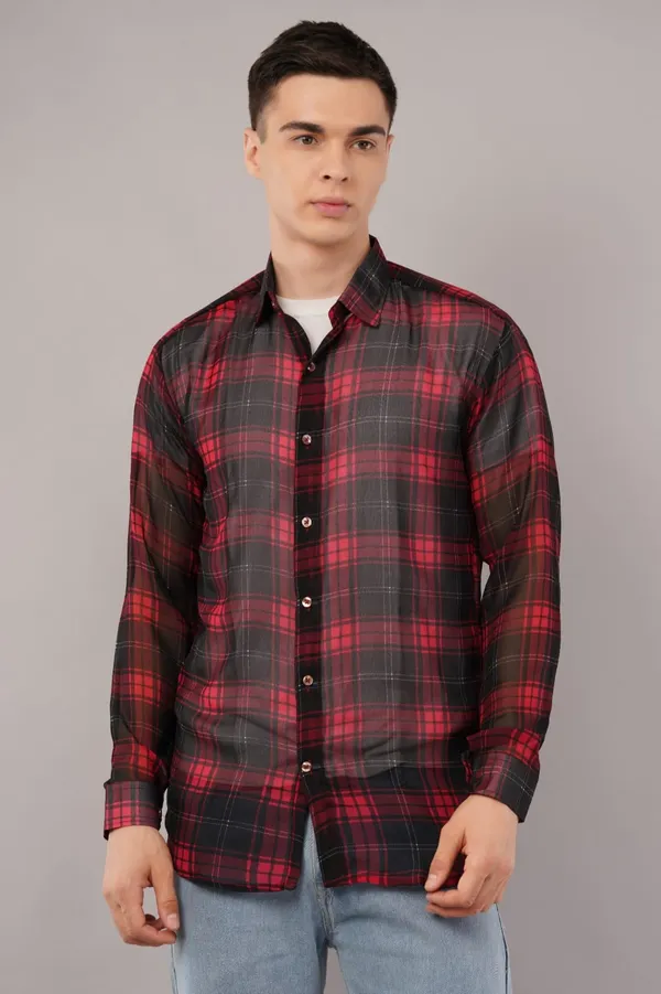 Red_&_Black_Checkered_Casual_Shirt_For_Men