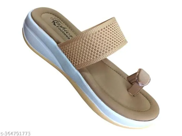 Goldan_Aguthi_Pato_Beige_Faux_Leather_Flat_Sandal_For_Women