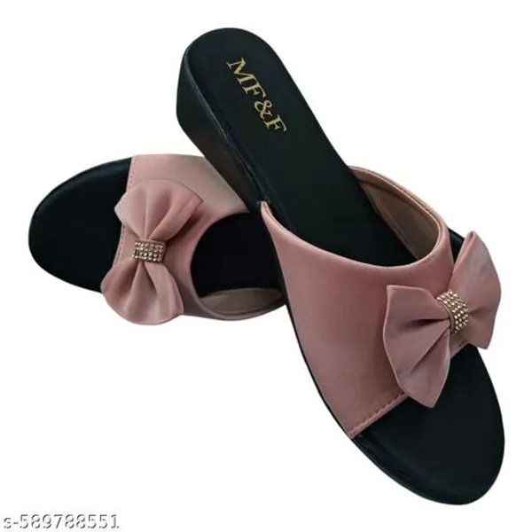 Pink_Slidar_Batrfly__Faux_Leather_Slippers_For_Women