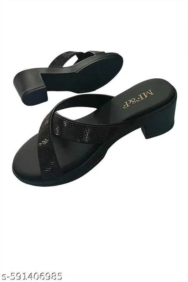 Black_Cross_Pata_Faux_Leather_Heel_Sandal_For_Women