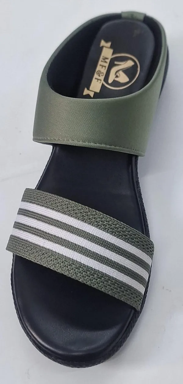 Green_2_Pata_(Wite_Green_Pati)_Green_Faux_Leather_Premium_&_Elegant_Casual_Flat_Sandal_For_Women