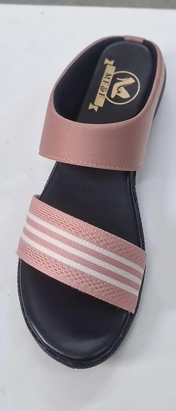 Pink(_2_Pata_Wite_Pink_Pati)_Faux_Leather_Premium_&_Elegant_Casual_Flat_Sandal_For_Women