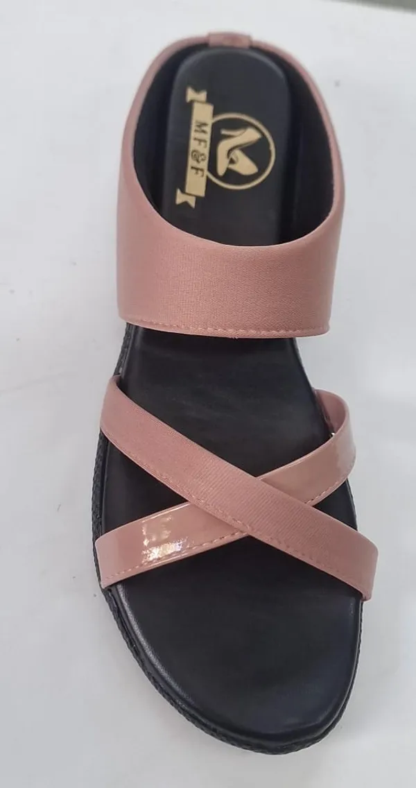 Peach(X_2_Pata)_Faux_Leather_Premium_&_Elegant_Casual_Flat_Sandal_For_Women