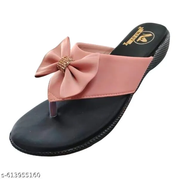 Peach_Lara_Batarfly_Faux_Leather_Sandal_For_Women
