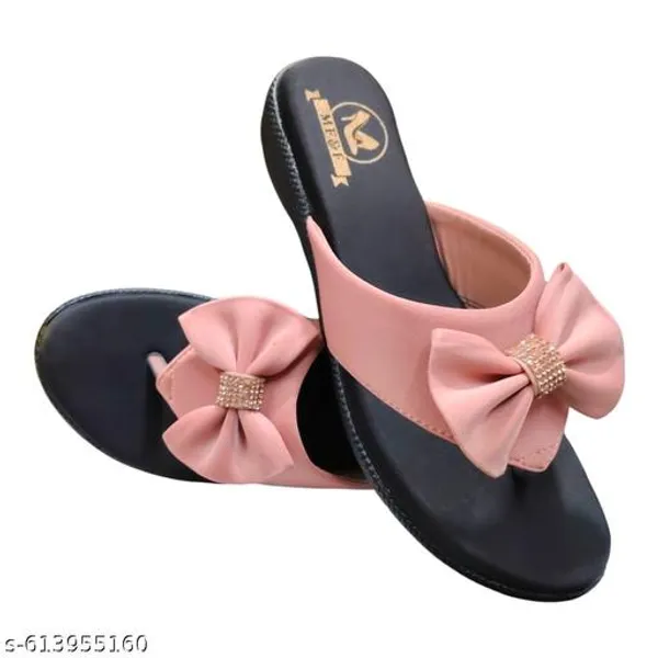 Peach_Lara_Batarfly_Faux_Leather_Sandal_For_Women