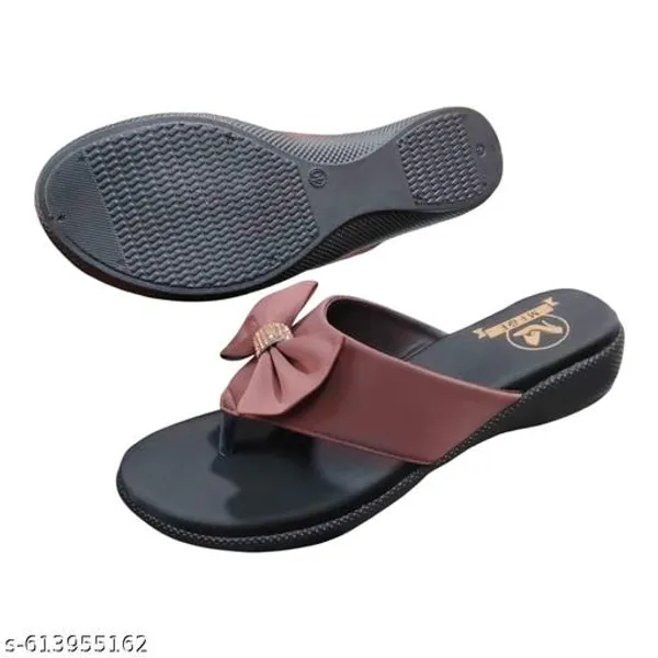 Brown_Batarfly_Faux_Leather_Sandal_For_Women