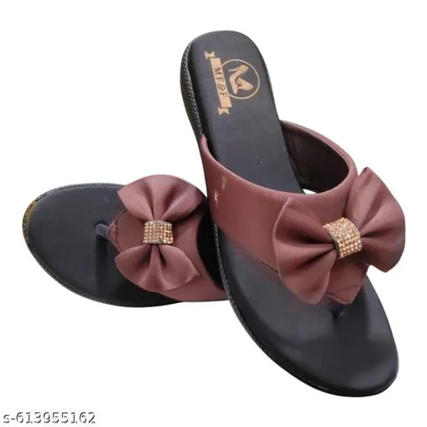 Brown_Batarfly_Faux_Leather_Sandal_For_Women