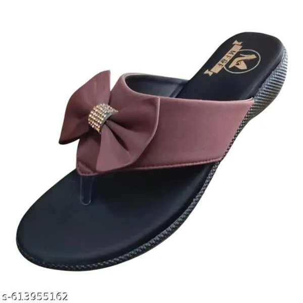 Brown_Batarfly_Faux_Leather_Sandal_For_Women