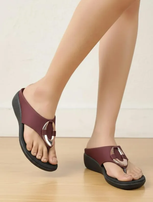 Brown_(_Anda_Bukal)_Faux_Leather_Flip_Flops_For_Women