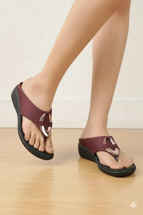 Brown_(_Anda_Bukal)_Faux_Leather_Flip_Flops_For_Women