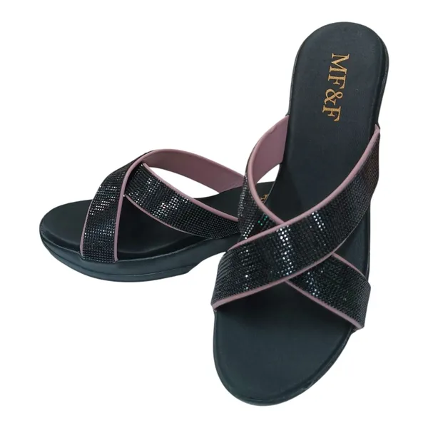 Black_Cross_Pata_Faux_Leather_Premium_&_Elegant_Casual_Sandal_For_Women