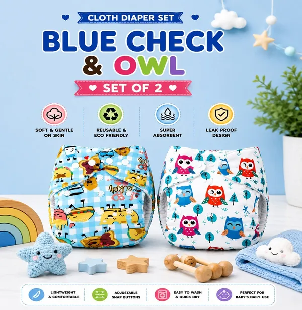 Multicolor_Reusable_Diaper_(2_Pieces),_Multicolor_(White_&_Blue)