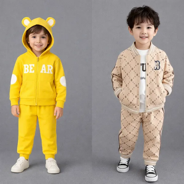 Yellow_And_Beige_Cotton_Blend_Premium_Winter_Wear_For_Kids_(Pack_Of_2)