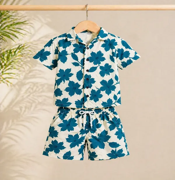 White_And_Blue_Cotton_Premium_Coord_Set_For_Kids