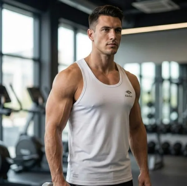 White_Sleeveless_Regular_Fit_Tank_Top_for_Men