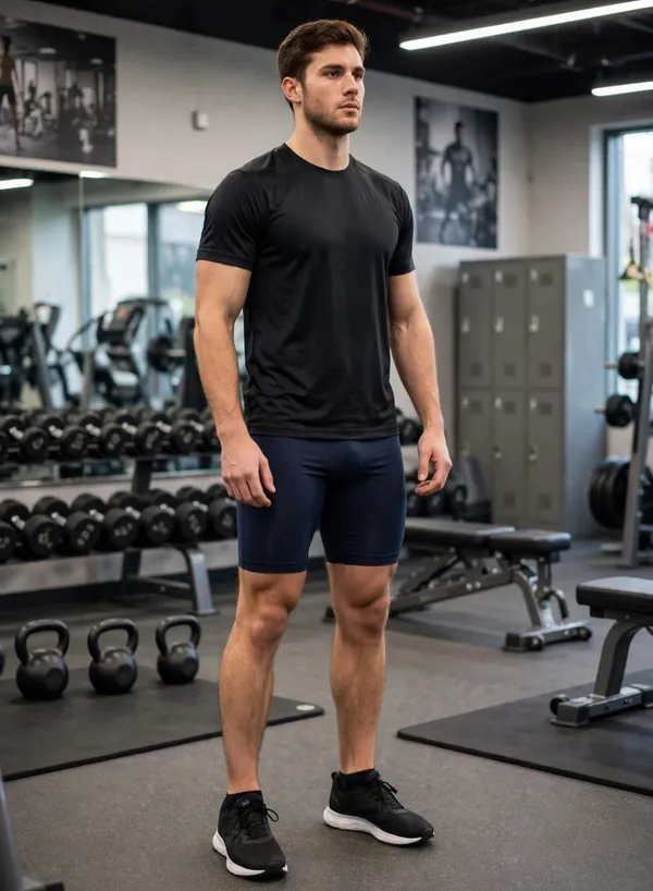 Navy_Fitted_Training_Shorts_for_Men_And_Women