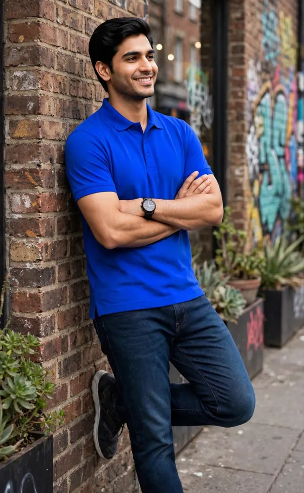 Blue_Casual_Fit_Polo_T-Shirt_For_Men