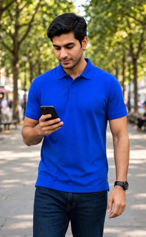 Blue_Casual_Fit_Polo_T-Shirt_For_Men