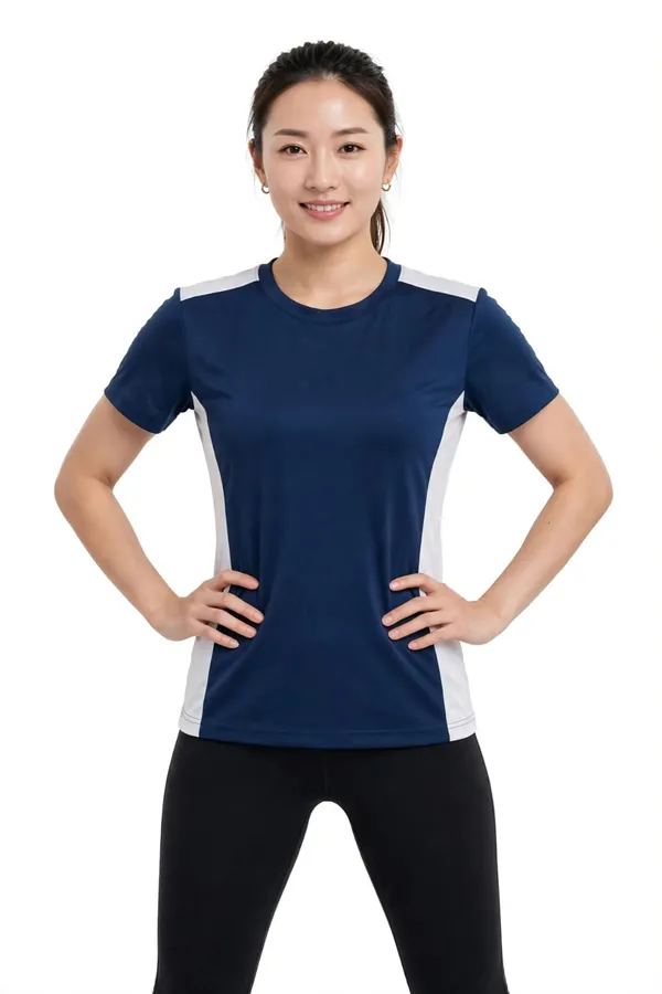 Navy_Short_Sleeve_Sports_T-Shirt_for_Women
