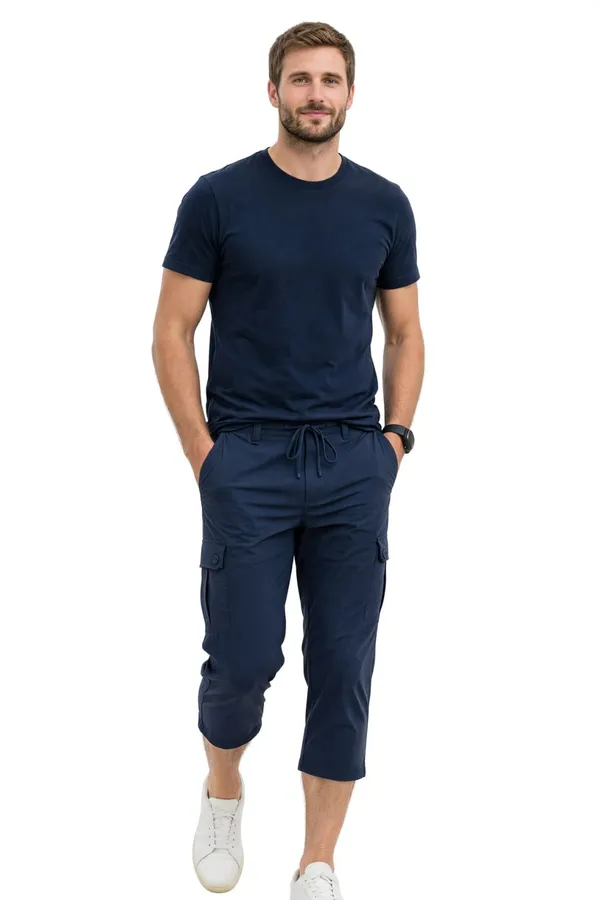 Navy_Casual_Cargo_Capri_Pants_for_Men