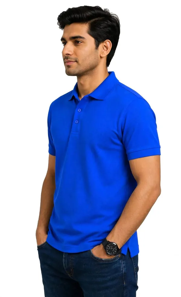 Blue_Casual_Fit_Polo_T-Shirt_For_Men