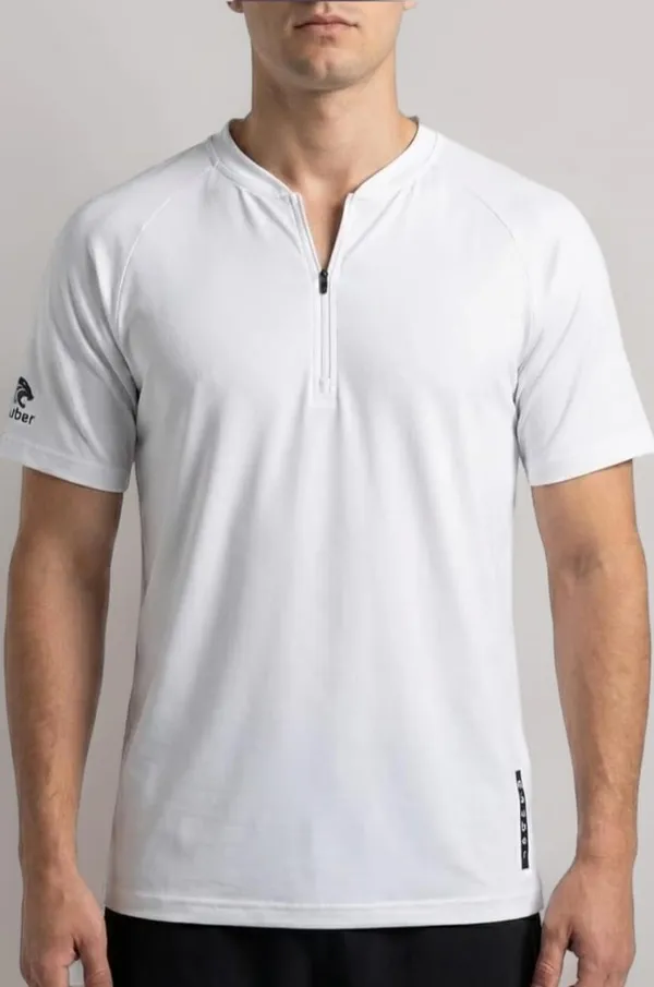 White_Mesh_Regular_Fit_Sports_T-Shirt_For_Men