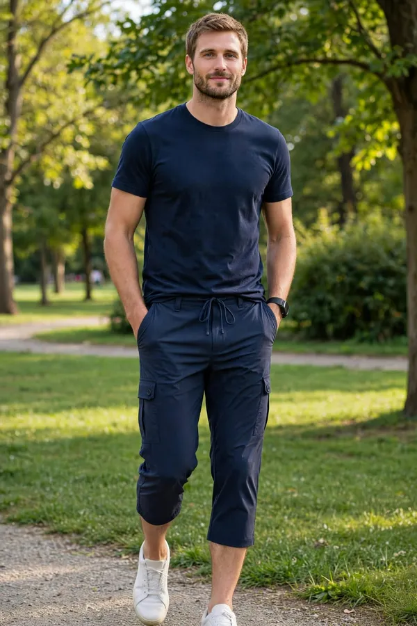 Navy_Casual_Cargo_Capri_Pants_for_Men