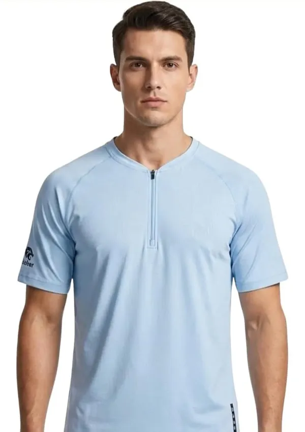 Light_Blue_Mesh_Regular_Fit_Sports_T-Shirt_For_Men