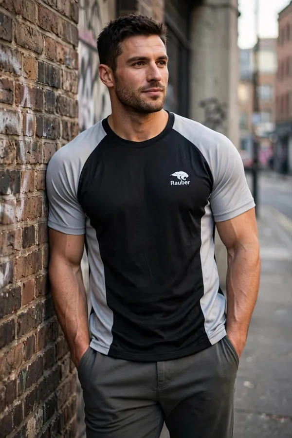 Black_And_Grey_Sports_Fit_T-Shirt_for_Men
