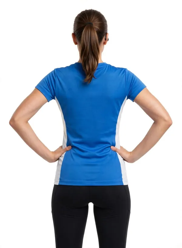 Blue_And_Black_Short_Sleeve_Activewear_Set_For_Women
