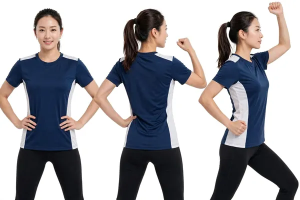 Navy_Short_Sleeve_Sports_T-Shirt_for_Women