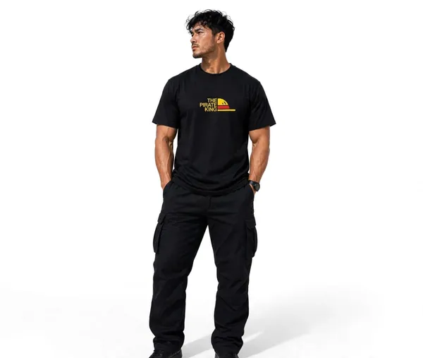 Black_Casual_T-Shirt_And_Cargo_Pants_Set_for_Men