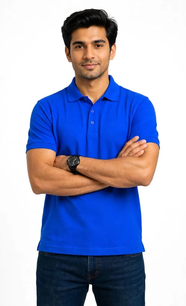 Blue_Casual_Fit_Polo_T-Shirt_For_Men