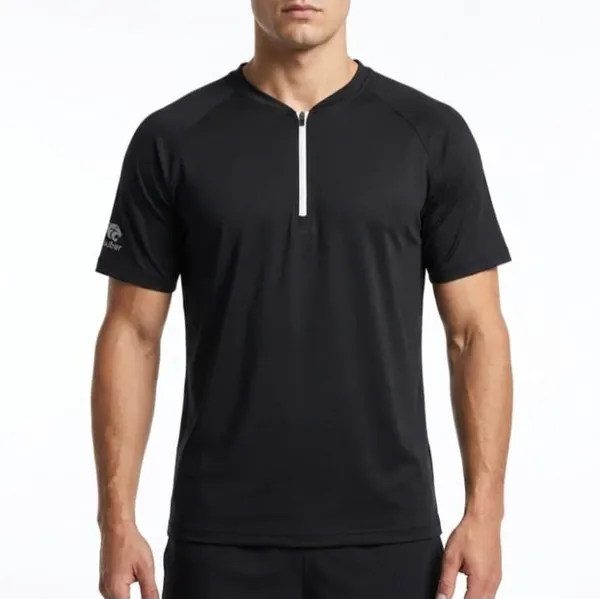 Black_Half_Zip_Sports_T-Shirt_for_Men