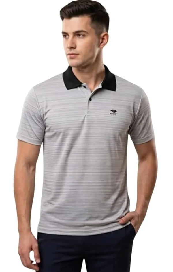 Grey_Textured_Regular_Fit_Polo_T-Shirt_For_Men