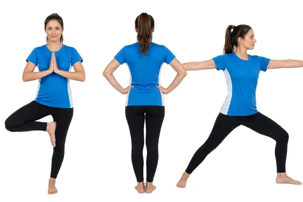 Blue_And_Black_Short_Sleeve_Activewear_Set_For_Women