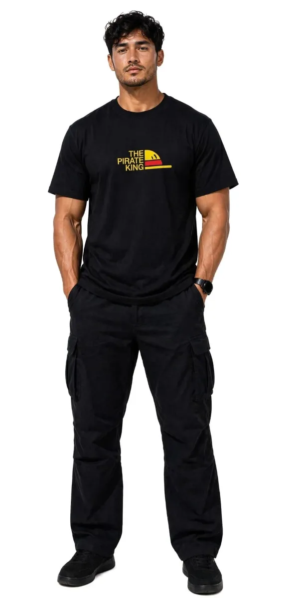 Black_Casual_T-Shirt_And_Cargo_Pants_Set_for_Men