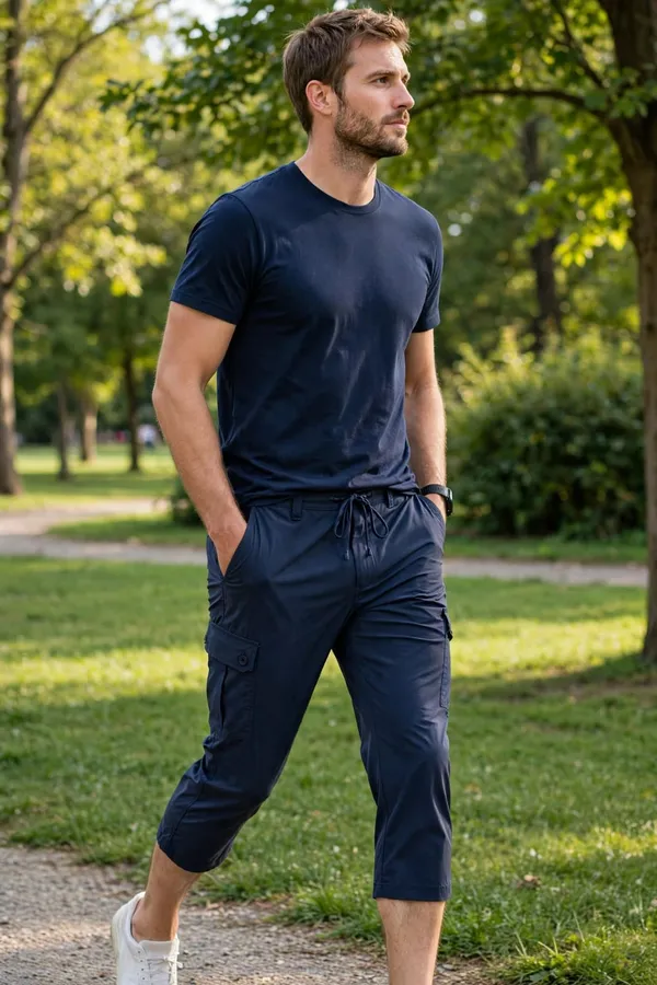 Navy_Casual_Cargo_Capri_Pants_for_Men