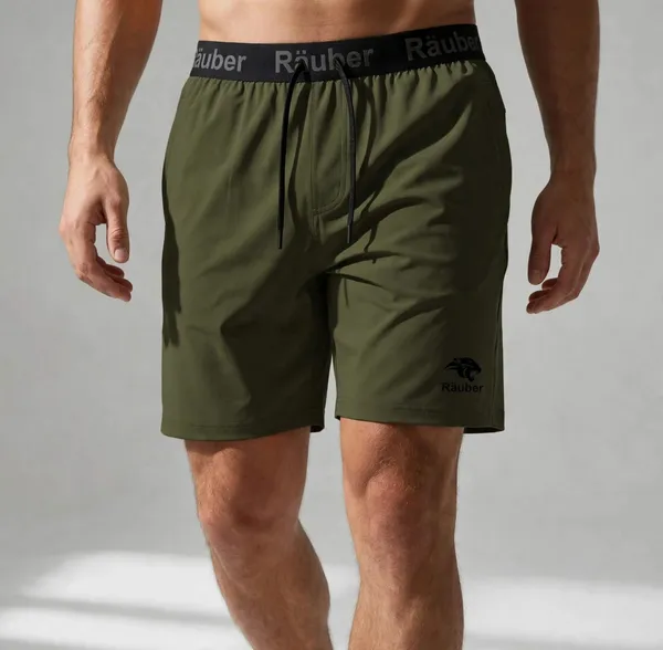 Olive_Green_Drawstring_Casual_Shorts_for_Men