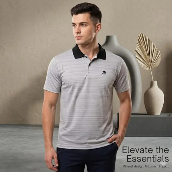 Grey_Textured_Regular_Fit_Polo_T-Shirt_For_Men