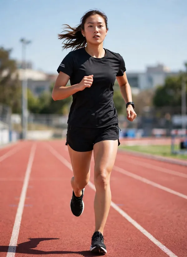 Black_Regular_Fit_Sports_T-Shirt_For_Women