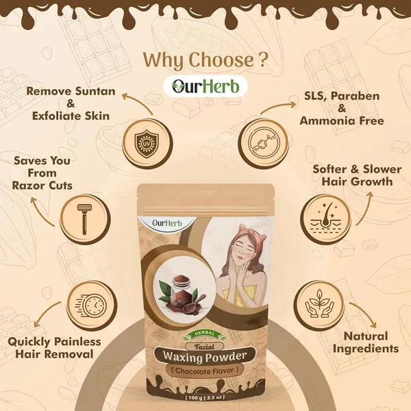 Facial_Wax_Powder_-_Chocolate_Flavour_|Painless_Herbal_Hair_Remover_For_Men_&_Women_|_No_Chemicals,_No_Irritation_–_100G_|_3.5_Oz