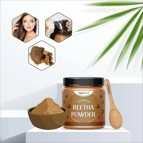 Pure_&_Natural_Reetha_(Aritha,_Soap_Nut)_Powder_For_Hair_Care_With_Wooden_Spoon_-_200G_|_7_Oz